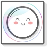 A happy mochi ball in a bubble